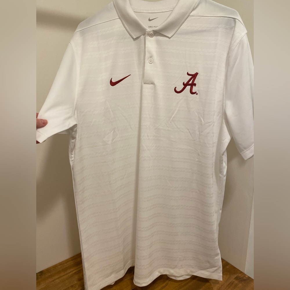 Nike Men's White Polo with Red Accents